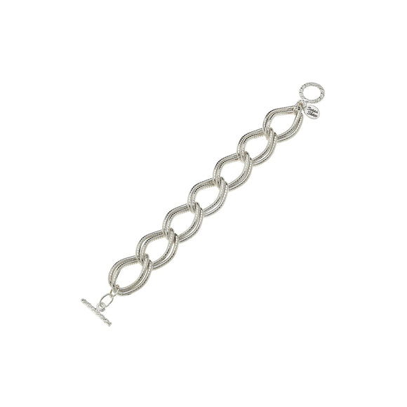 Textured Chain Bracelet, silver
