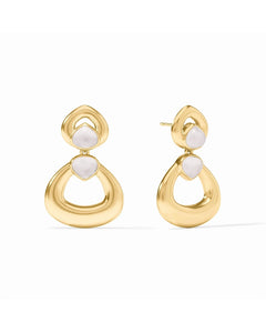 Dolce Statement Earrings, Iridescent Clear Crystal, gold