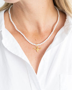 Longhorn Pearl Alys Necklace, white