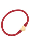 Bali Heart Bead Silicone Bracelet (Assorted Colors)