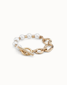 Pearl & Match bracelet, gold