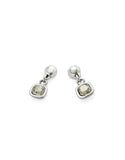 Drop earrings with multicolor crystal (silver)