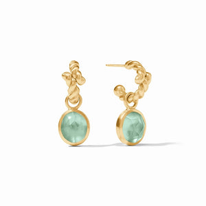 Nassau Hoop & Charm Earrings, gold