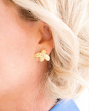 Gold Bee post earrings