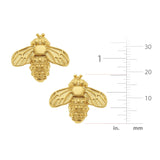 Gold Bee post earrings