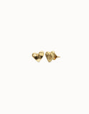 Heart piercing stud earrings, gold
