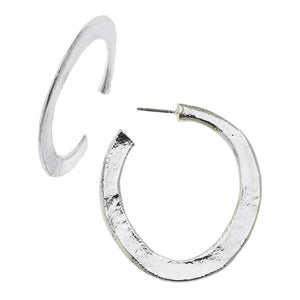 Hammered Hoop Earrings (gold or silver)