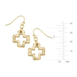 Small Open Cross Earrings