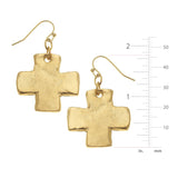 Square Cross Earrings (silver or gold)