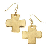 Square Cross Earrings (silver or gold)