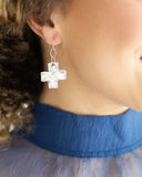 Square Cross Earrings (silver or gold)