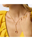 Jolie Lariat Necklace-Multi Stone-OS