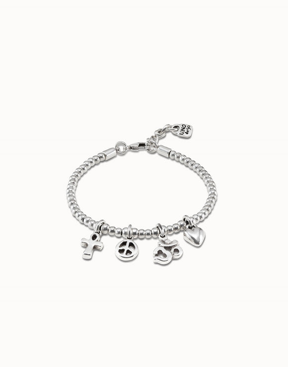 Beliefs bracelet, silver