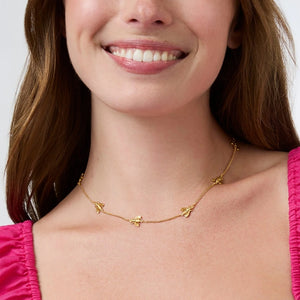 Bee Delicate Station Necklace, gold