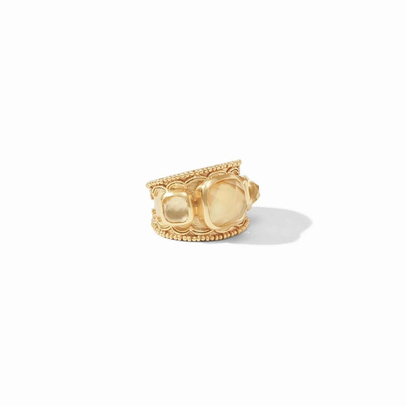 Trieste Statement Ring, Iridescent Champagne, gold