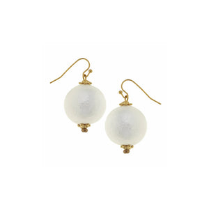 Cotton Pearl Drop Earrings, gold