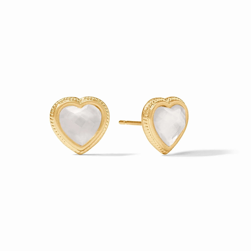 [LLOYD] 韓国アクセ☆10K Gold☆Magnet Heart Volume Earrings Multi-Diamond Heart Dangle Hoop Earrings 1/8 ctw tw 10K