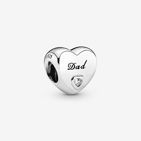 Dad Heart Charm (796458CZ)