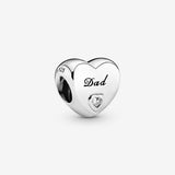 Dad Heart Charm (796458CZ)