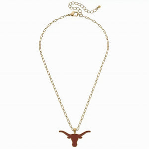 Texas Longhorns Enamel Pendant Necklace