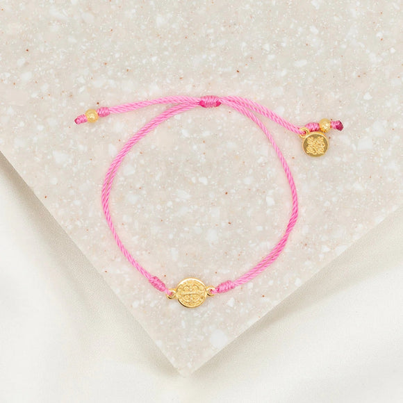 Breathe Blessing Bracelet, pink/gold