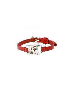 Leather bracelet with lock