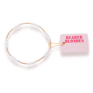 ILY Bracelet, 6.75" (Pearl beads)