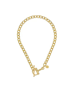 Gold Horse Bit Toggle Necklace - No Charm