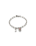 Heart Bracelet with Silver Heart and Red Crystal (Silver/Red)