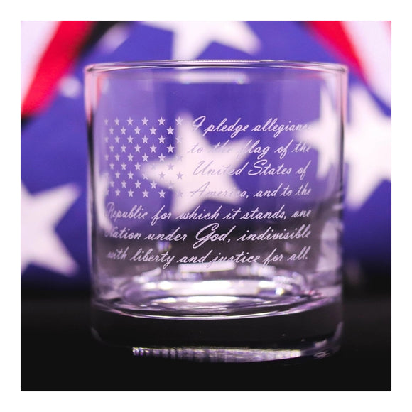 Pledge of Allegiance Whiskey Glass