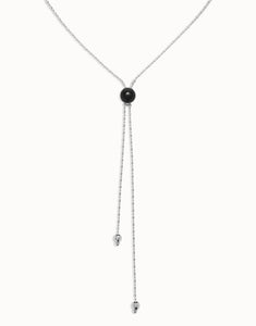 Long pendant and central black murano glass