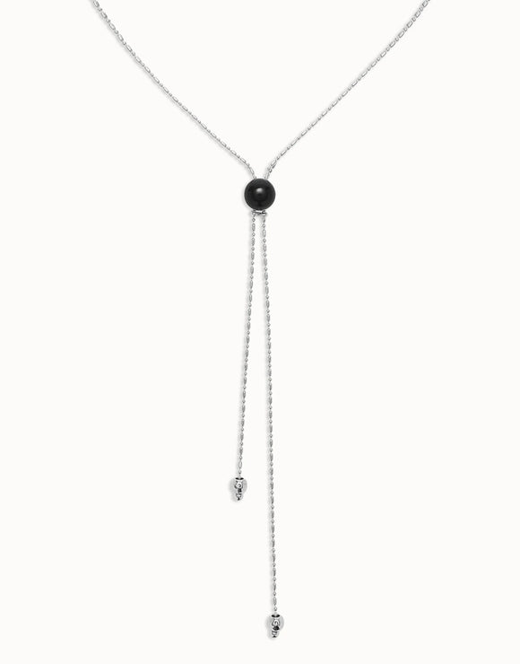 Long pendant and central black murano glass