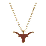 Texas Longhorns Enamel Pendant Necklace