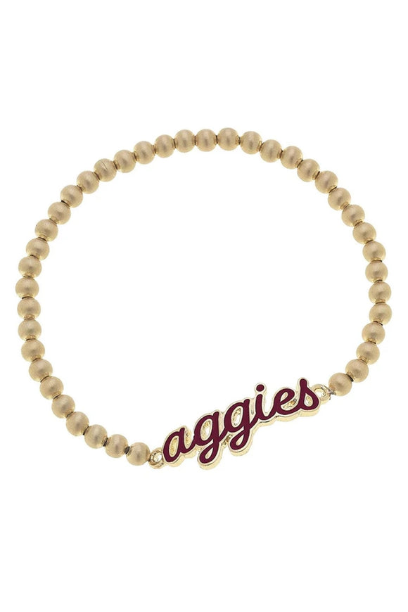 Texas A&M Aggies Enamel Script Stretch Bracelet