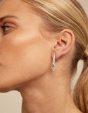 Leaf Me Alone Earrings, Silver