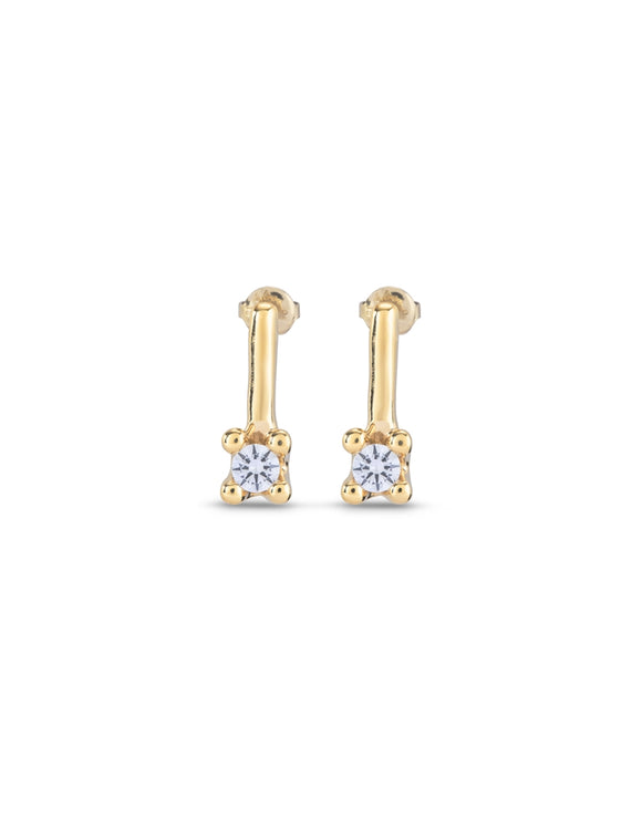 Earrings with white cubic zirconia, silver or gold