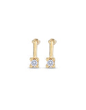 Earrings with white cubic zirconia, silver or gold