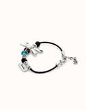 Bracelet with dragonfly and crystals (silver)