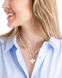 Cross Toggle Necklace, silver