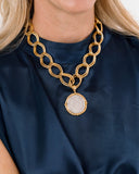 Mixed Metal Franc Chain Necklace