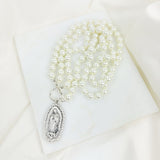 Our Lady of Guadalupe Pearl Necklace (gold or silver)