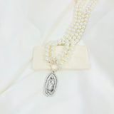 Our Lady of Guadalupe Pearl Necklace (gold or silver)