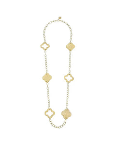 Long Clover Chain Necklace (gold or silver)