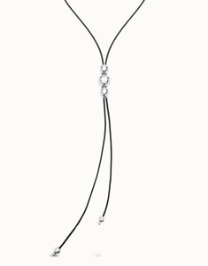 Pendant necklace with 3 central beads (gold or silver)
