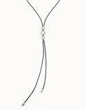 Pendant necklace with 3 central beads (gold or silver)