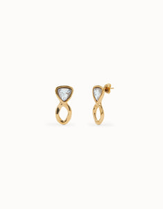 Drop earrings with multicolor crystals (gold)