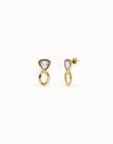 Drop earrings with multicolor crystals (gold)