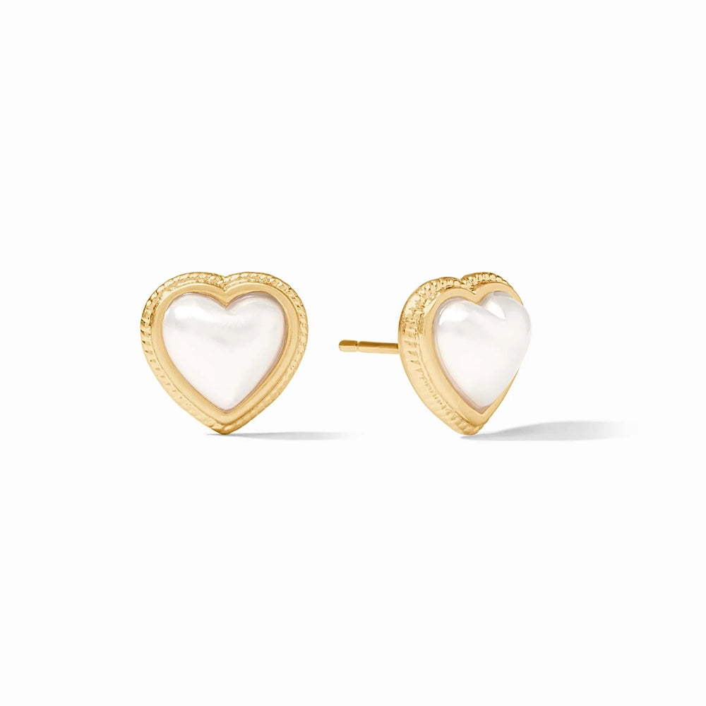 ◆VINTAGE HOLLYWOOD◆ 3Way Heart Ball Earrings VH2313EA003B Heart Shaped Tube Stud Earrings in Silver | Brilliant Earth