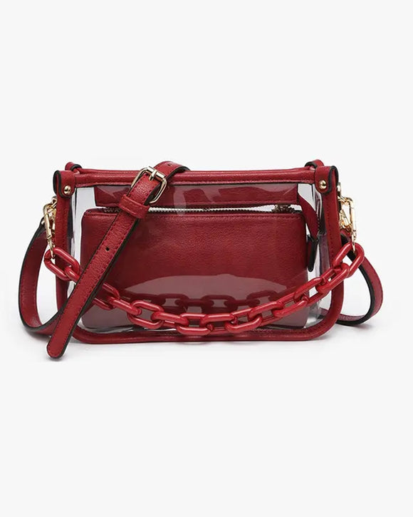 Jessica Clear Crossbody w/ Chain