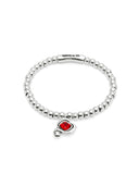 Heart Bracelet with Red Crystal (Silver/Red)